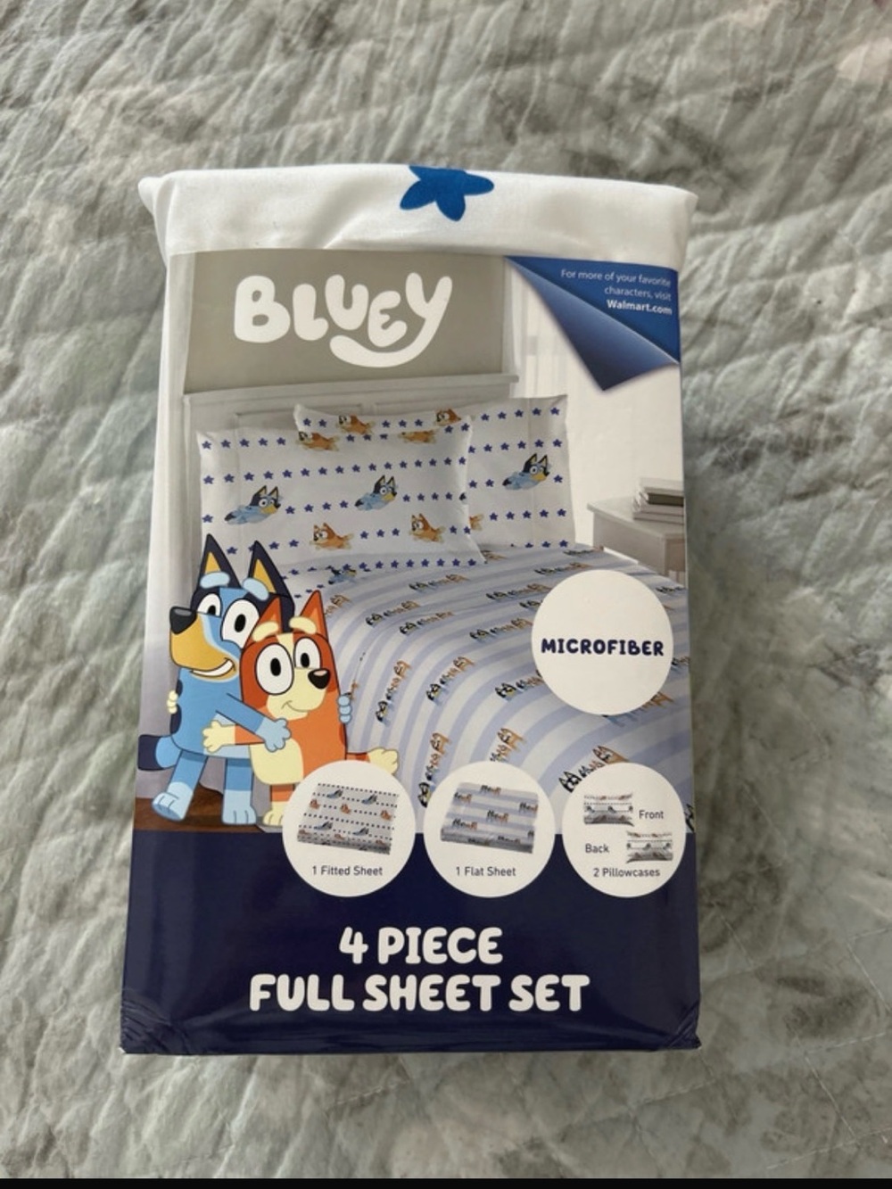 Microfiber 4-Piece Full Sheet Set in Light Blue